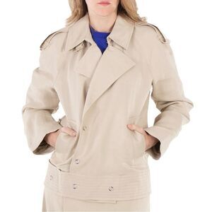 Burberry Double-Breasted Canvas Trench Jacket size 8